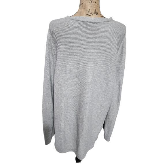 Talbots LIGHT Grey Neck‎ Detail Tunic Length Heavyweight Cozy Sweater Plus 3X - Picture 6 of 9